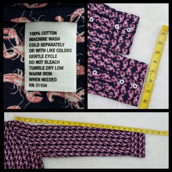 Crown & Ivy Lobster Crawfish Print Shirt Top Sz S - Picture 6 of 8